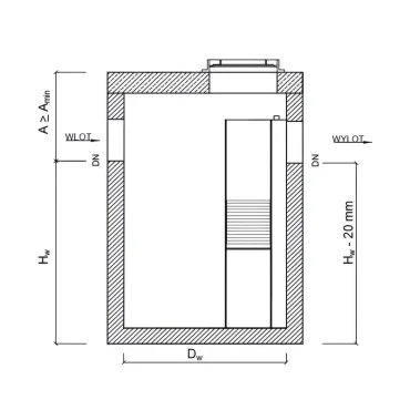 Separator lamelowy z osadnikiem ESL-ZH - schemat
